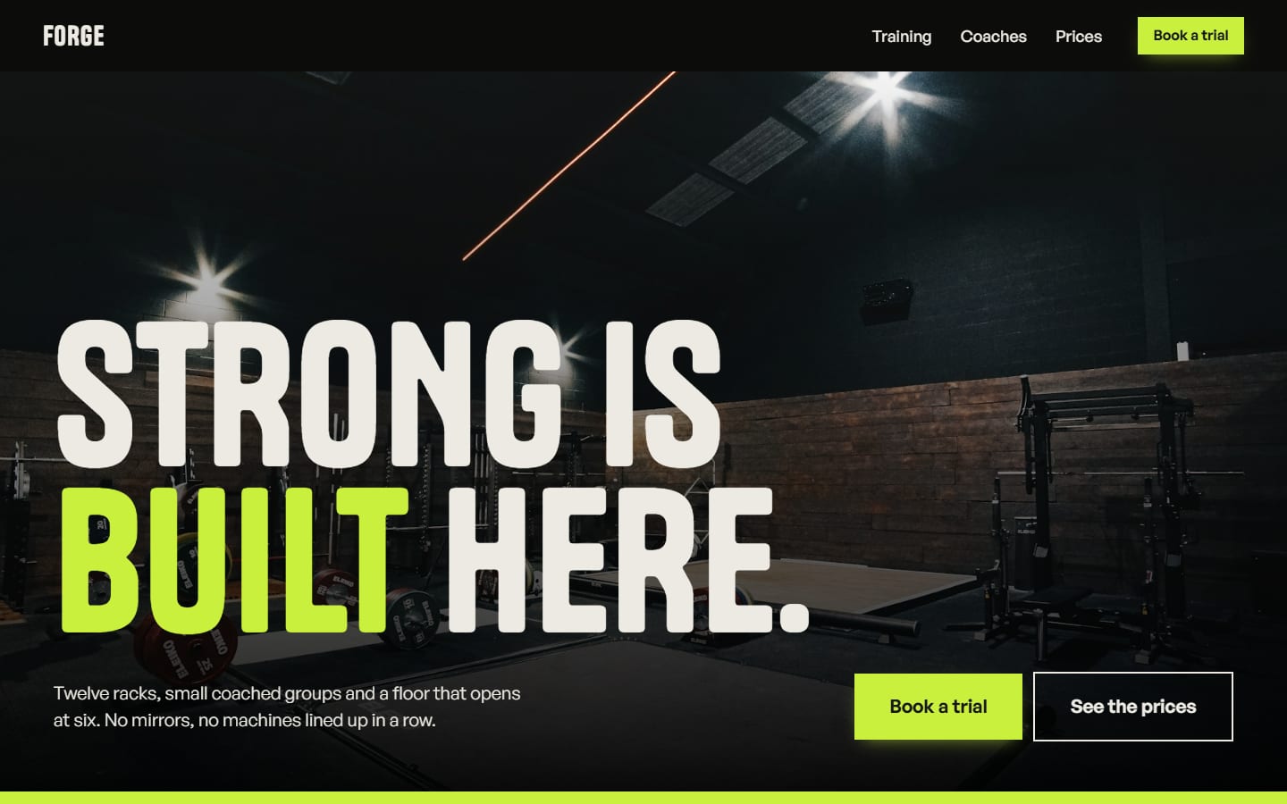 The first screen of Forge