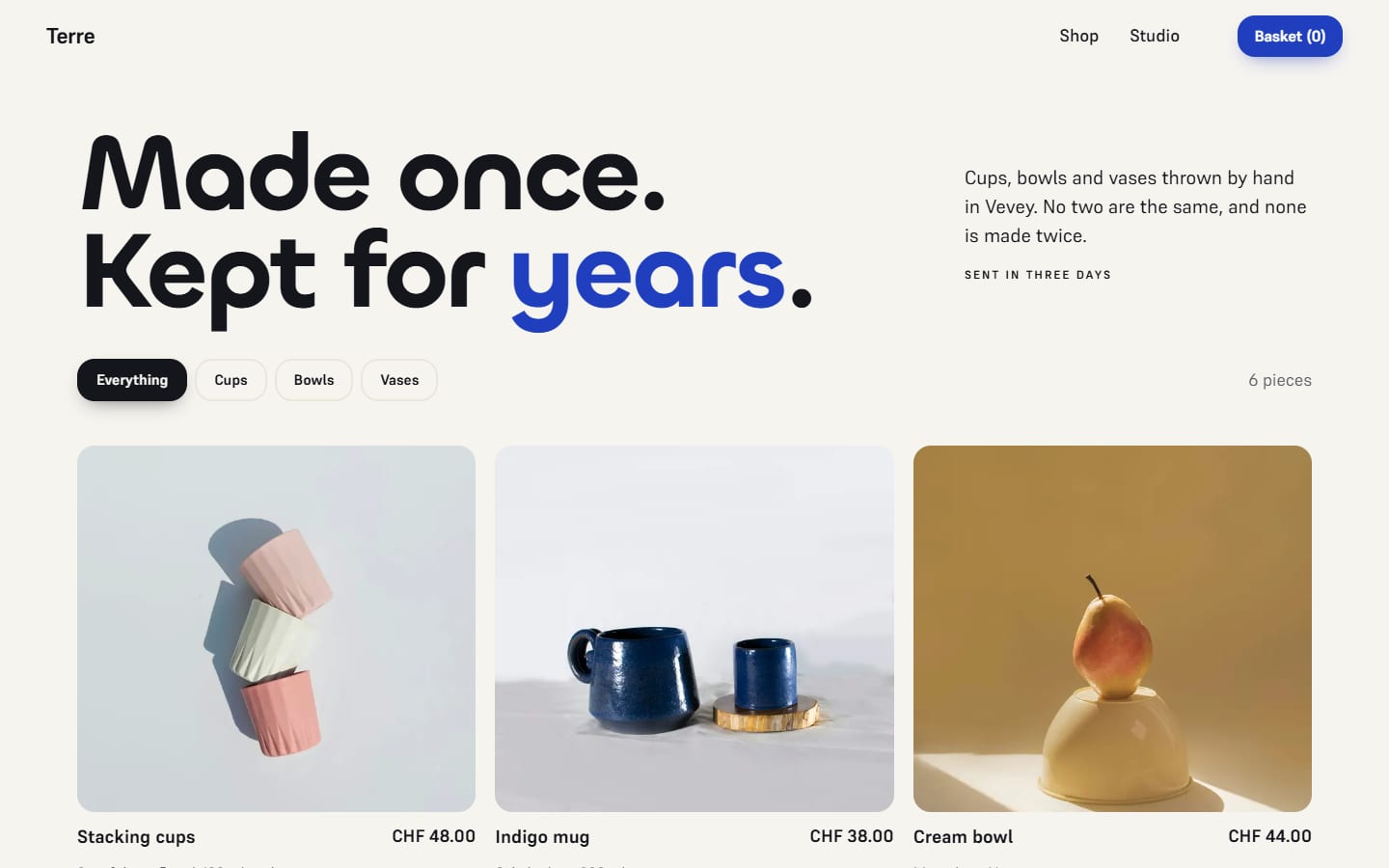 The first screen of Terre